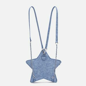 youthful star fringe denim bag dual use design 8829