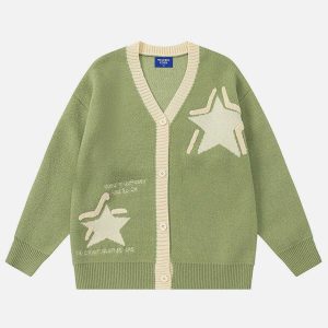 youthful star jacquard cardigan   urban chic appeal 6031