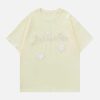 youthful star letter embroidered tee dynamic & trendy 3451