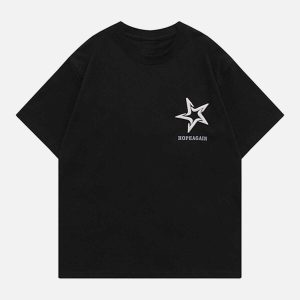 youthful star letter tee   dynamic urban streetwear 5778