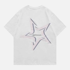 youthful star letter tee   dynamic urban streetwear 7007