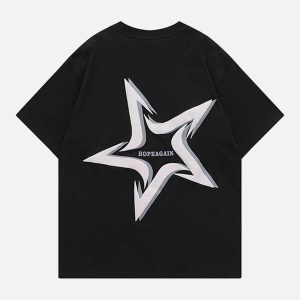 youthful star letter tee   dynamic urban streetwear 7039