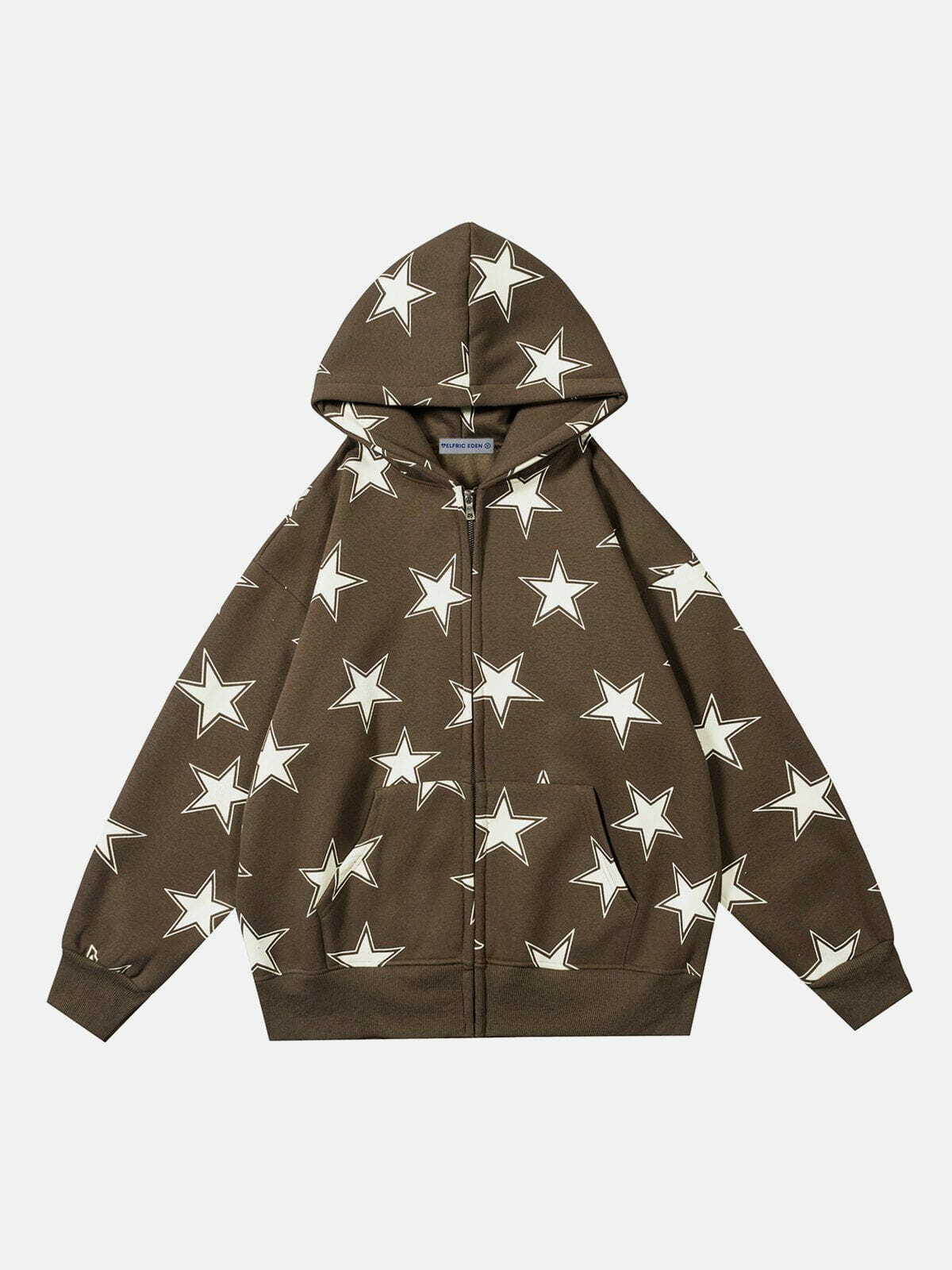 youthful star print hoodie   trendy & urban streetwear 5187