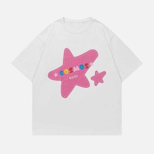 youthful star print tee iconic & vibrant style 4232