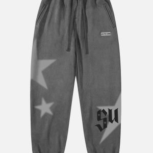 youthful star tapered sweatpants   sleek urban comfort 1374