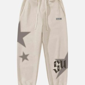 youthful star tapered sweatpants   sleek urban comfort 6492