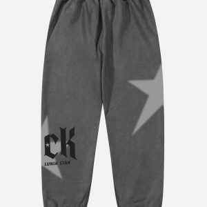 youthful star tapered sweatpants   sleek urban comfort 6871