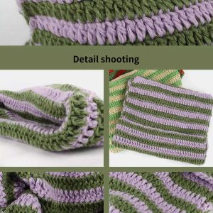 youthful stripe cat ear beanie   quirky urban charm 2580