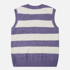 youthful stripe embellished vest dynamic urban appeal 1624