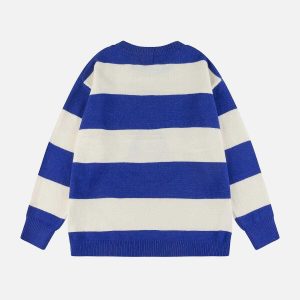 youthful striped duck sweater graphic & quirky design 2546