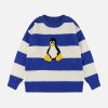 youthful striped duck sweater graphic & quirky design 2702