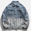 youthful striped ombr� denim jacket washed urban appeal 5443