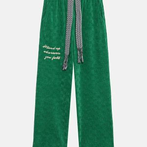 youthful suede letter sweatpants   streetwear icon 1097