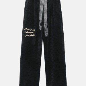 youthful suede letter sweatpants   streetwear icon 6301