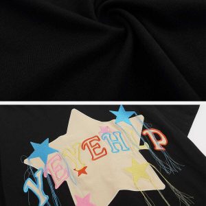 youthful tassel star tee embroidered elegance 5769