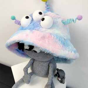 youthful tie dye plush hat cartoon gradient charm 8402