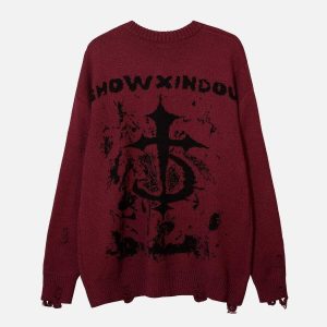 youthful tie dye crucifix sweater iconic streetwear design 2753