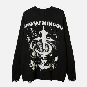 youthful tie dye crucifix sweater iconic streetwear design 6485