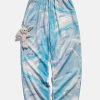 youthful tiedye animal pendant pants eclectic streetwear 1465