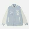 youthful towel embroidery varsity jacket   urban chic 8936