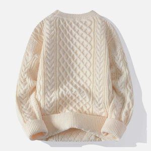 youthful twist knit sweater dynamic personality design 1110