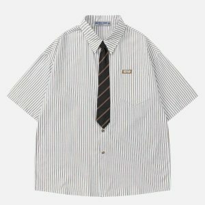 youthful vertical stripes shirts   sleek summer streetwear 2103