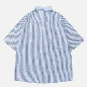 youthful vertical stripes shirts   sleek summer streetwear 5469