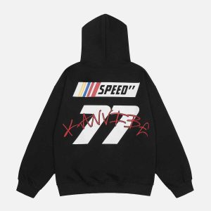 youthful vertigo number hoodie embroidered design 2127