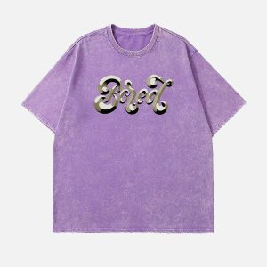 youthful washed alphabet tee dynamic print design 2559