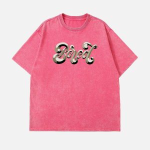 youthful washed alphabet tee dynamic print design 7479