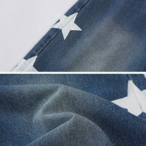 youthful washed star jorts   chic urban streetwear 4887