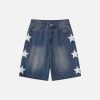 youthful washed star jorts   chic urban streetwear 7696