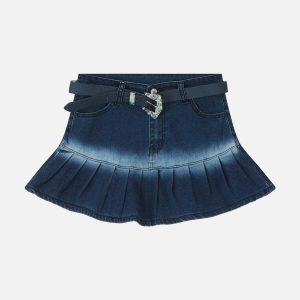 youthful wrinkle washed denim skirt chic y2k revival 1242