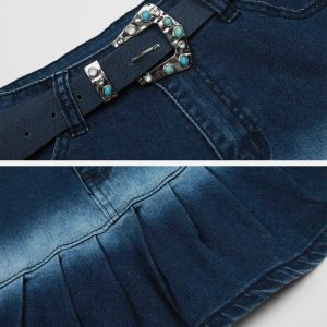 youthful wrinkle washed denim skirt chic y2k revival 3098