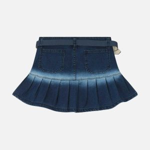 youthful wrinkle washed denim skirt chic y2k revival 7954