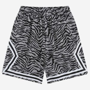 youthful zebra alphabet shorts embroidered design 8853