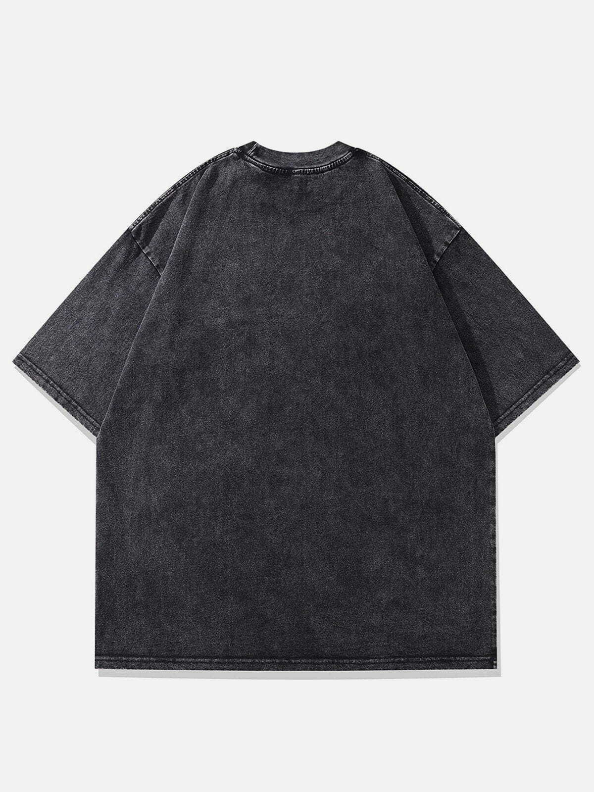 Blurring Palm Print Tee - Y2K Summer Outfit for a Retro Vibe with 90s Grunge Style