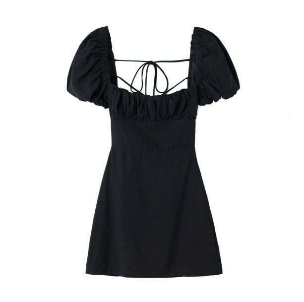 Chic Open Back Cottagecore Dress - Aesthetic Vintage Style for Every Occasion