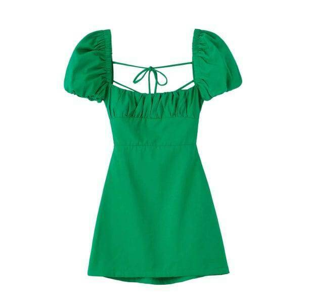 Chic Open Back Cottagecore Dress - Aesthetic Vintage Style for Every Occasion