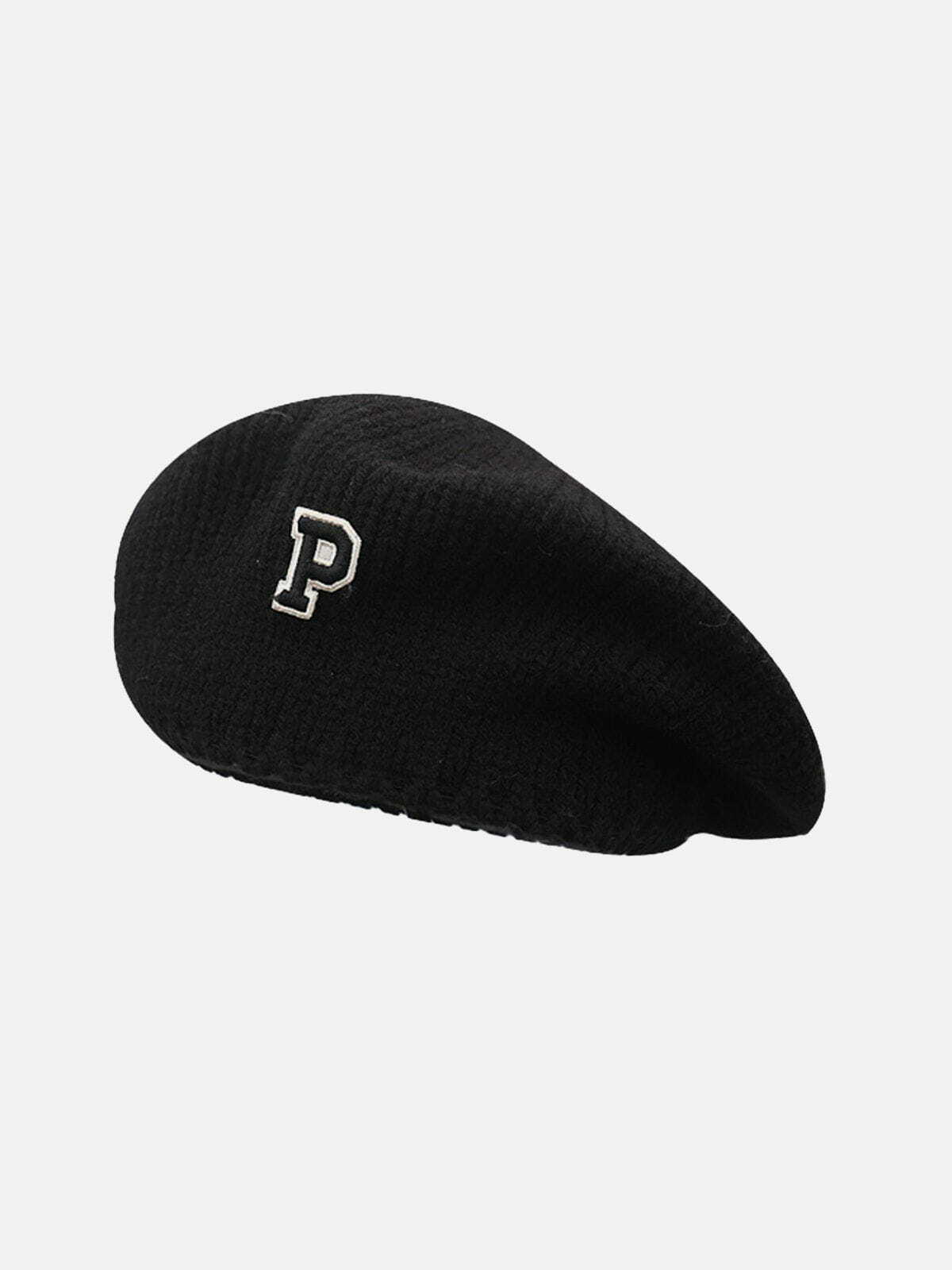 Chic Solid Color Wool Knitted Beret - Perfect for Y2K Fashion & 90s Inspired Outfits