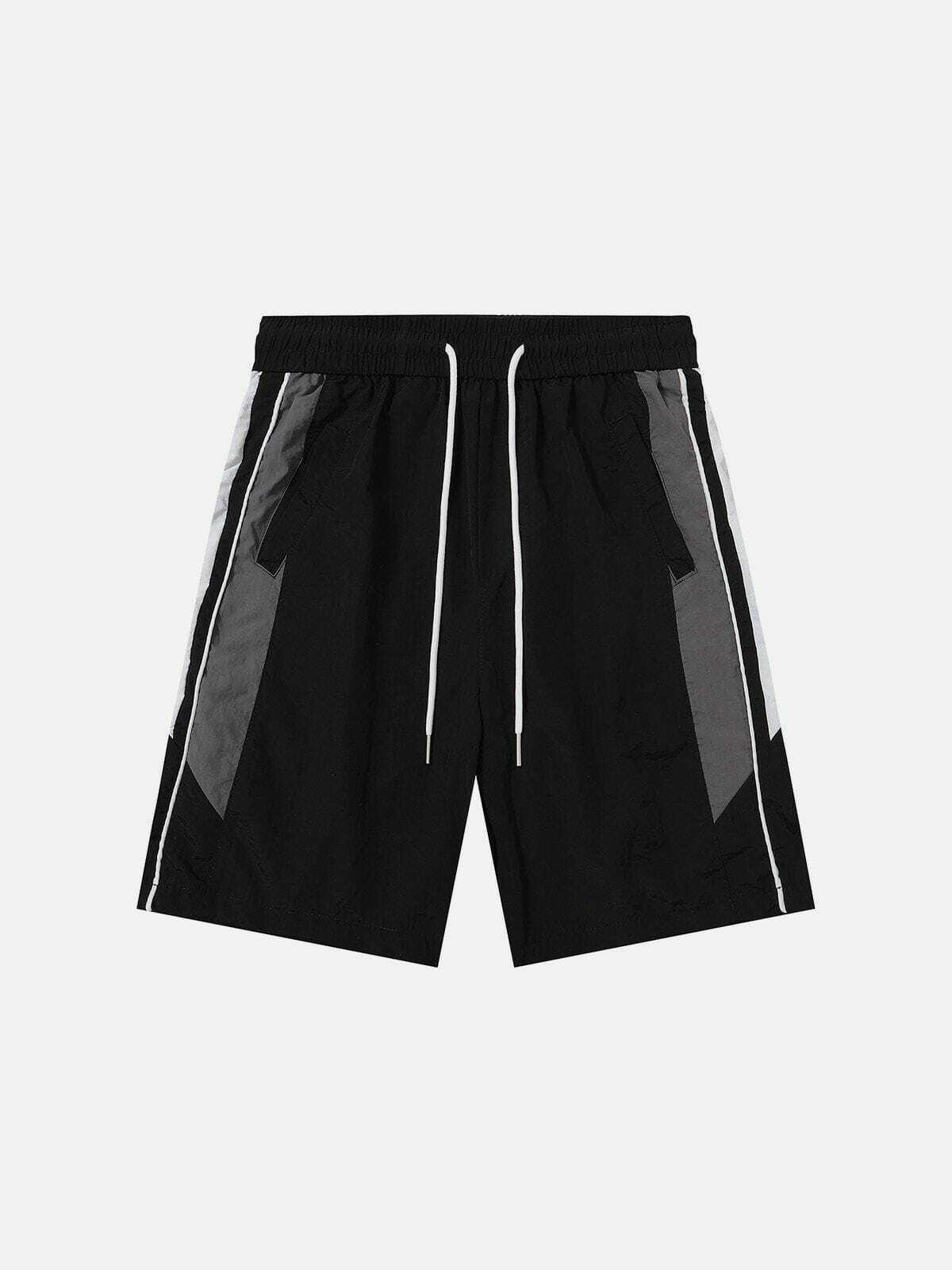 Color Blocked Y2K Patchwork Shorts - Trendy Summer Outfit for Retro Vibes