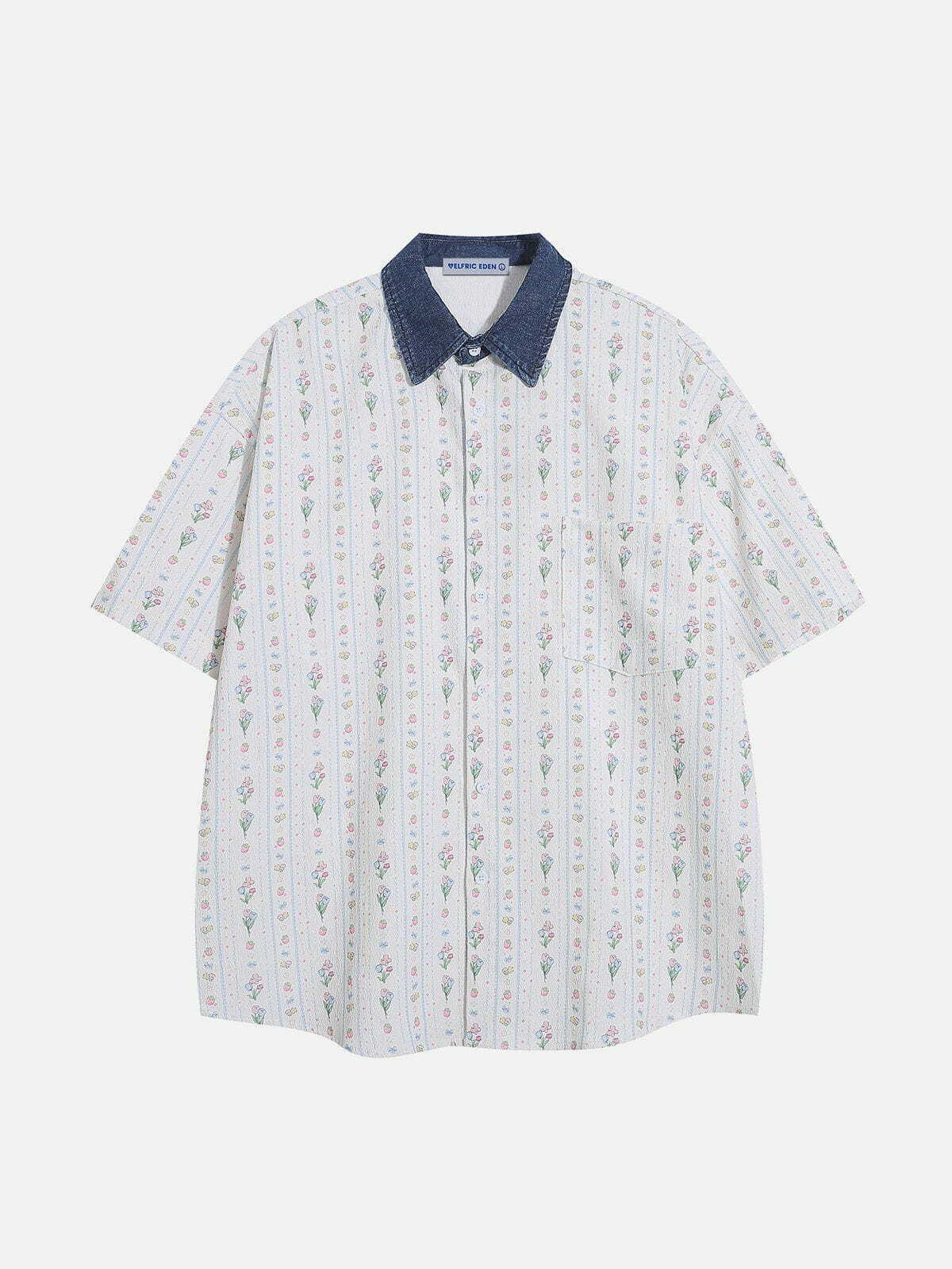 Colorful Y2K Flower Print Short Sleeve Shirt - Retro Summer Vibes & 90s Fashion Style
