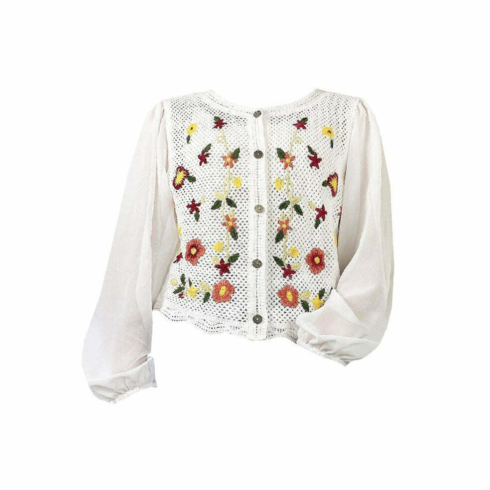 Cottagecore Floral Cardigan: Embrace Y2K Aesthetic with Cozy Vintage Charm