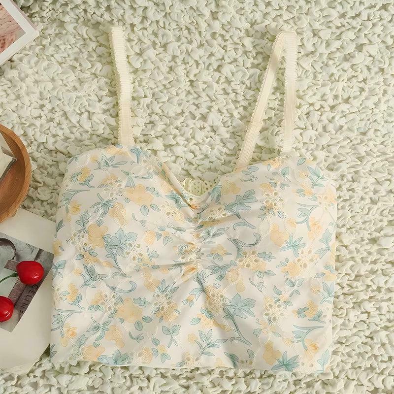 Cottagecore Floral Crop Top: Embrace Y2K Aesthetic with Vintage Charm and Summer Vibes