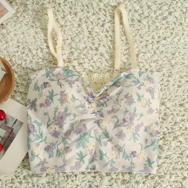 Cottagecore Floral Crop Top: Embrace Y2K Aesthetic with Vintage Charm and Summer Vibes