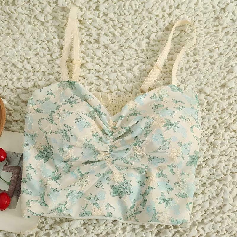 Cottagecore Floral Crop Top: Embrace Y2K Aesthetic with Vintage Charm and Summer Vibes