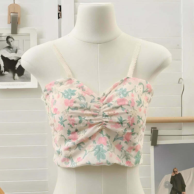 Cottagecore Floral Crop Top: Embrace Y2K Aesthetic with Vintage Charm and Summer Vibes