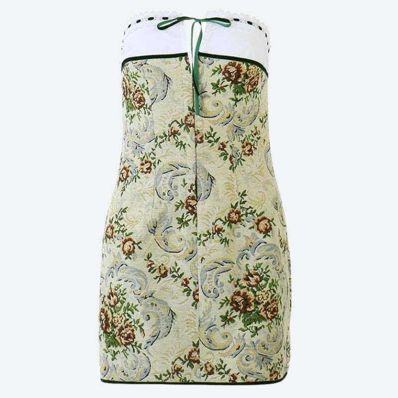 Cottagecore Floral Mini Dress with Ruffle Hem and Aesthetic Vibes