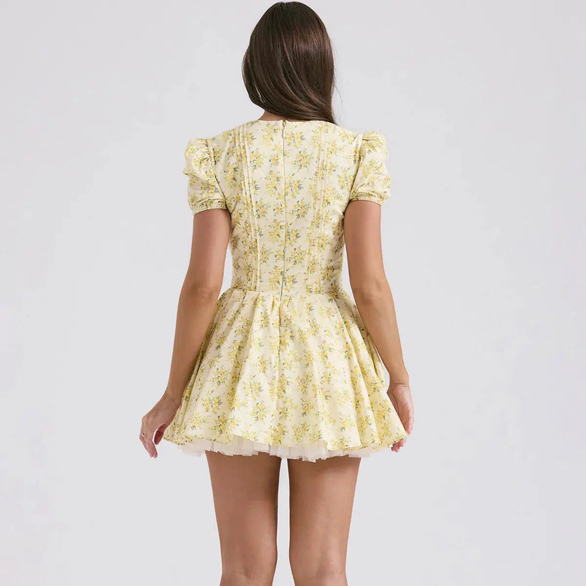 Cottagecore Floral Plunge Neck Mini Dress - Aesthetic Y2K Style