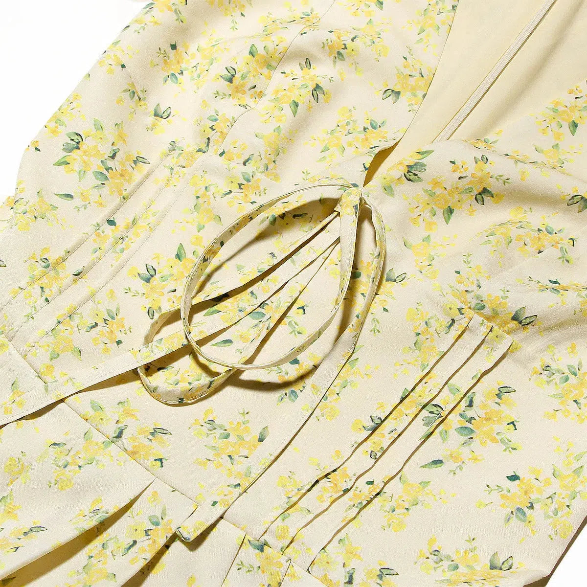 Cottagecore Floral Plunge Neck Mini Dress - Aesthetic Y2K Style